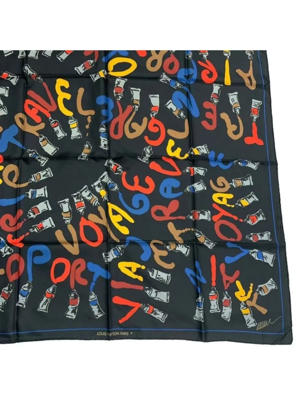 Louis Vuitton Scarf Silk Paint Pattern - Picture 5 of 8